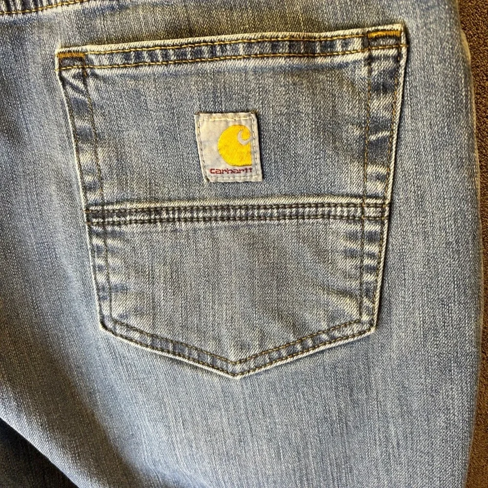 Carhartt Mens 38x30 Rugged Flex Relaxed Fit Jeans Light Wash Denim Stetch